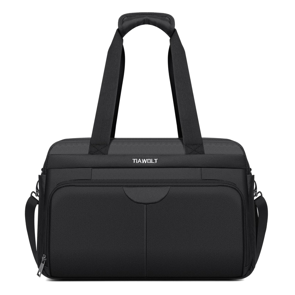 Black Expandable Carry-On Luggage Duffel Bag with Adjustable Strap R602597