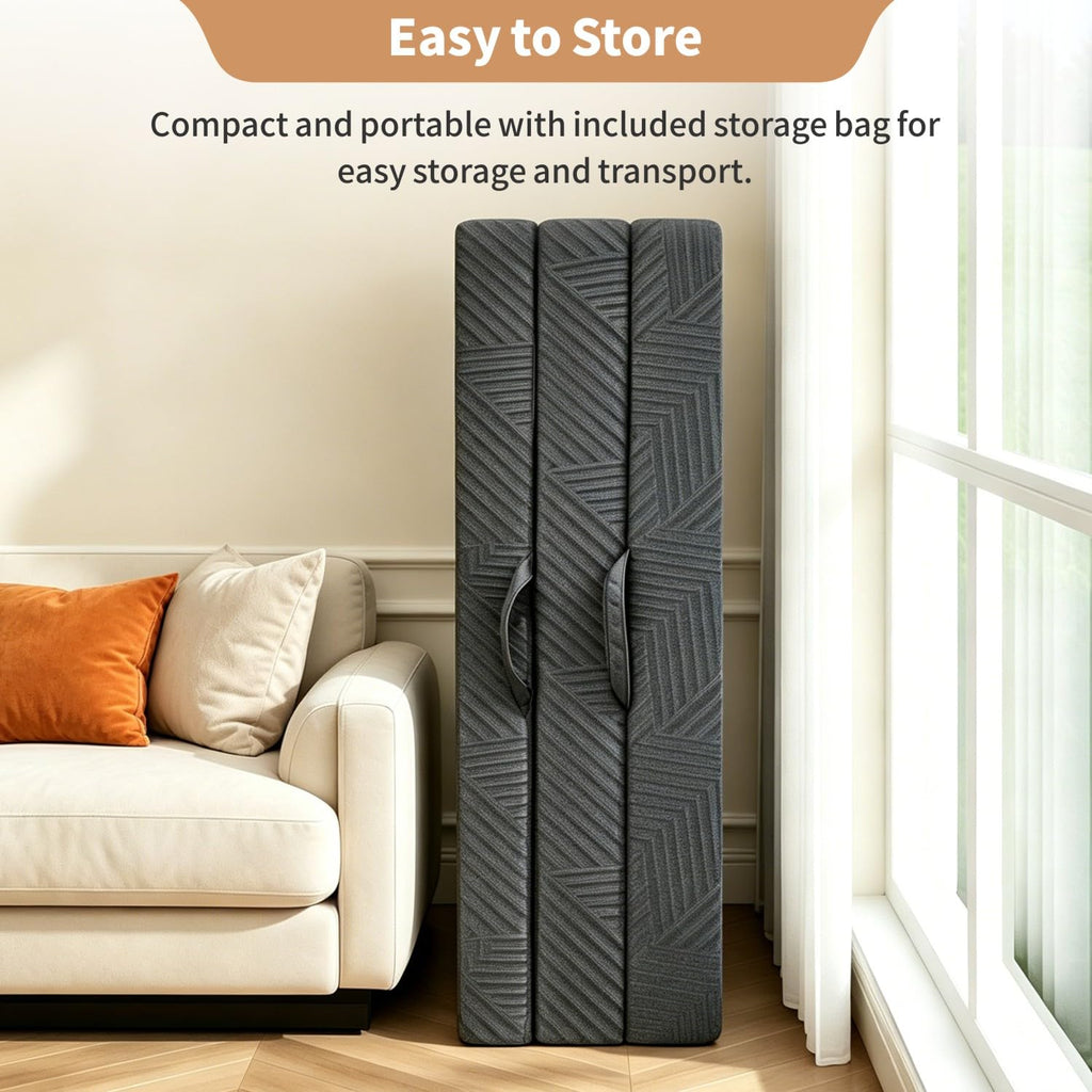 6 Inch Queen Tri-fold Memory Foam Mattress with Storage Bag B211196