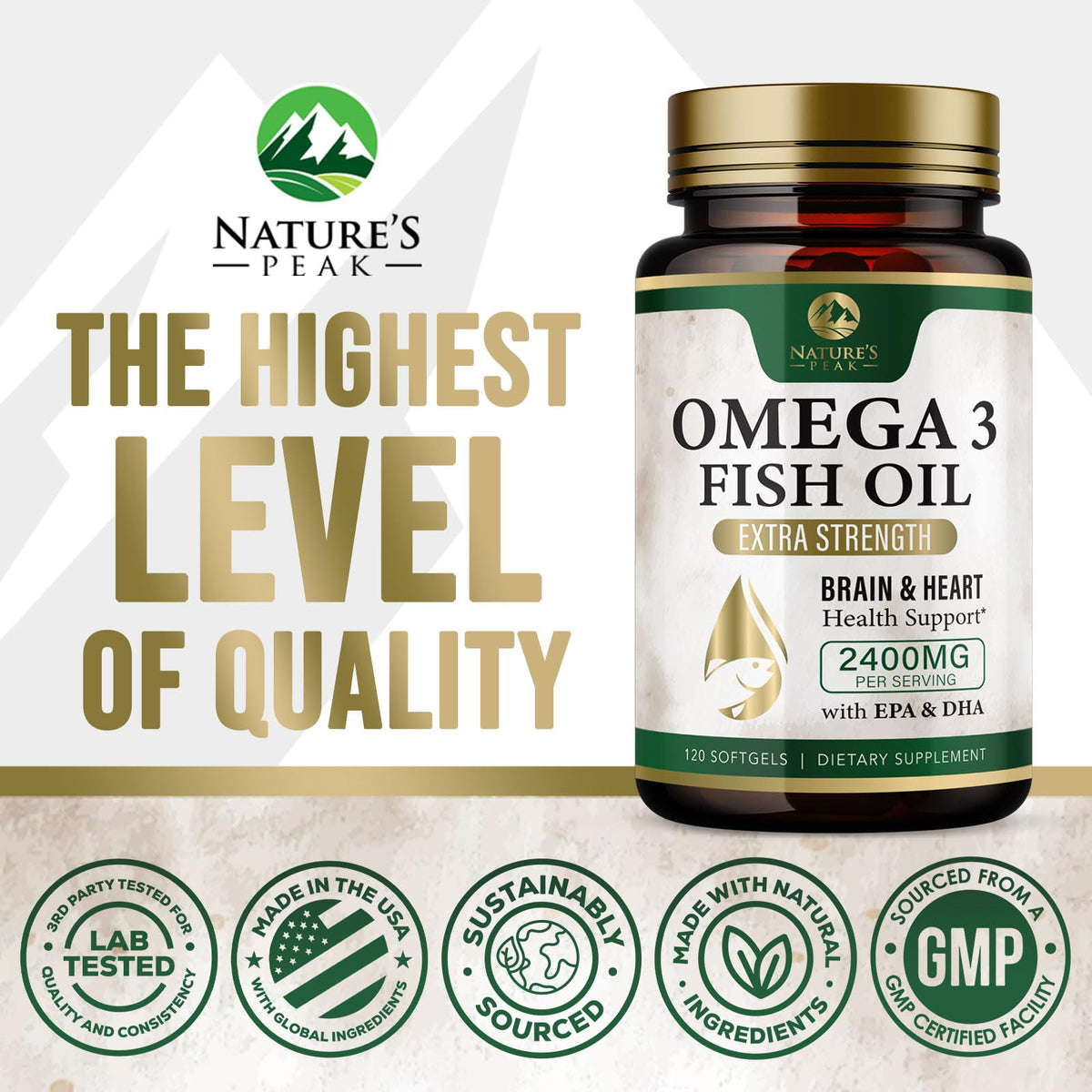 2400mg Omega 3 Fish Oil Softgels S826765