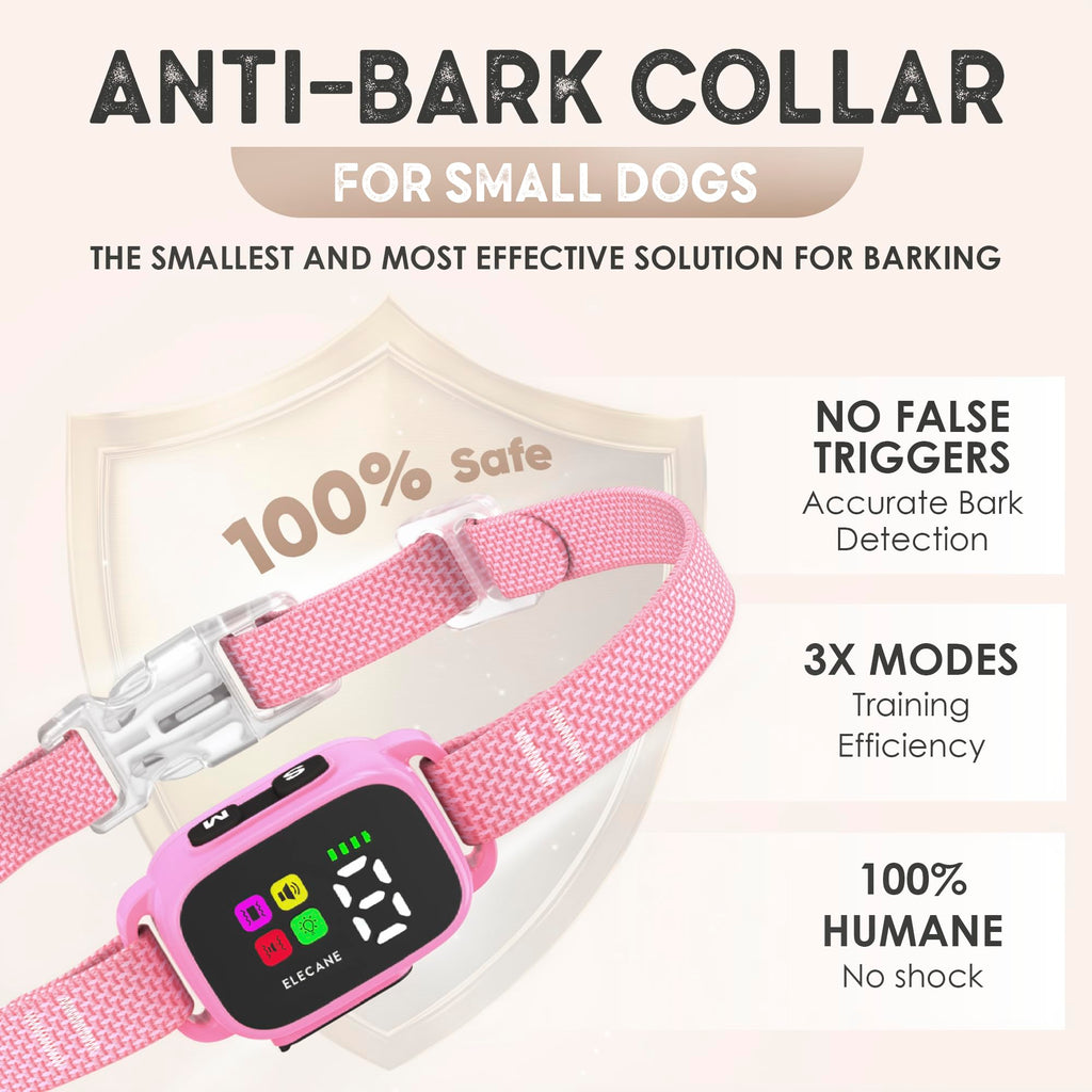 No Shock Rechargeable Bark Collar for Small Dogs 5-15 lbs T183675