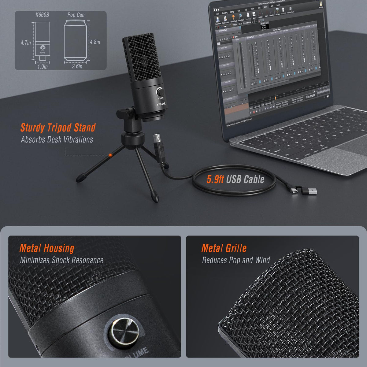 USB Condenser Recording Microphone P303