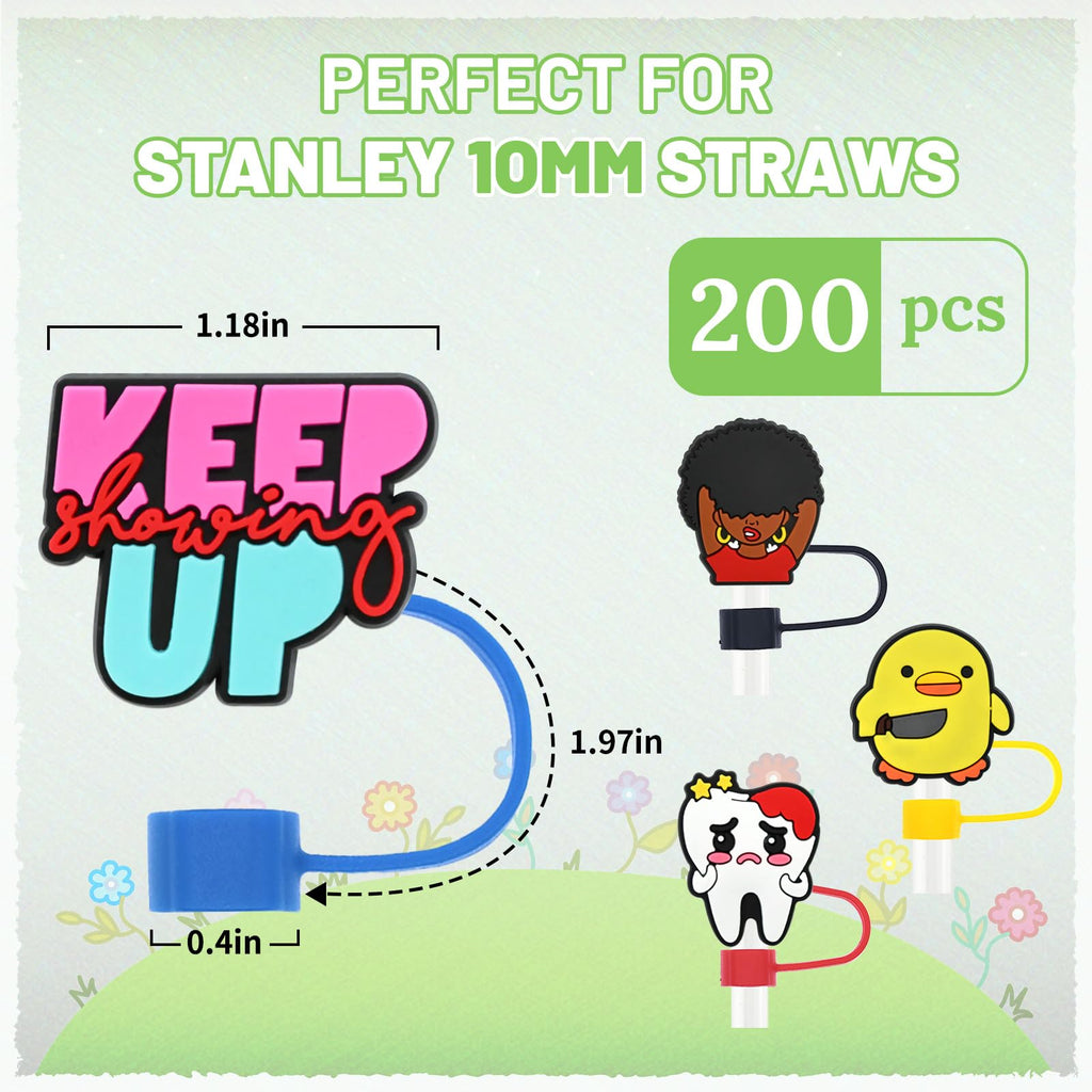 200PCS Straw Covers Cap for Tumbler Straws H544