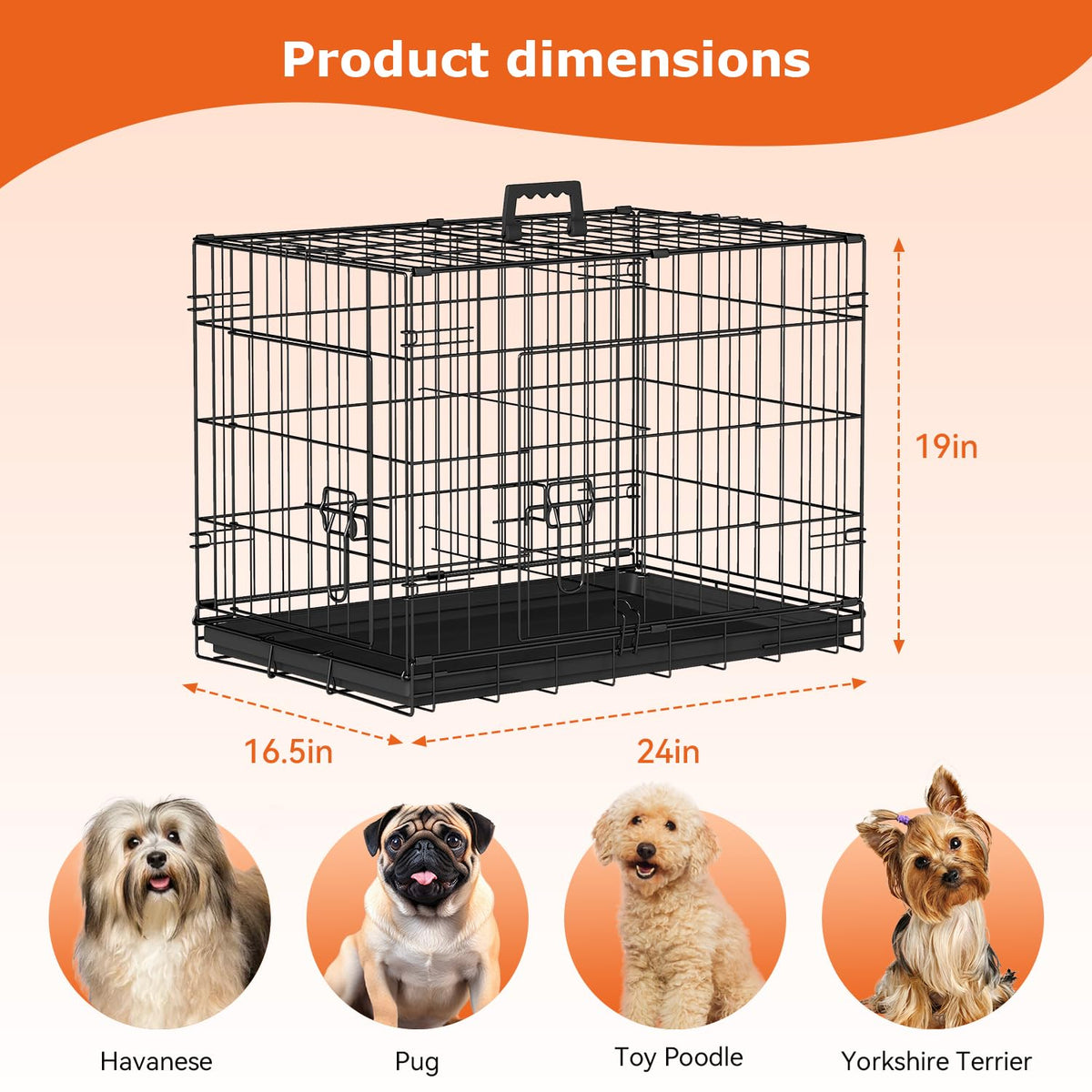 24" Foldable Metal Dog Crate S41225