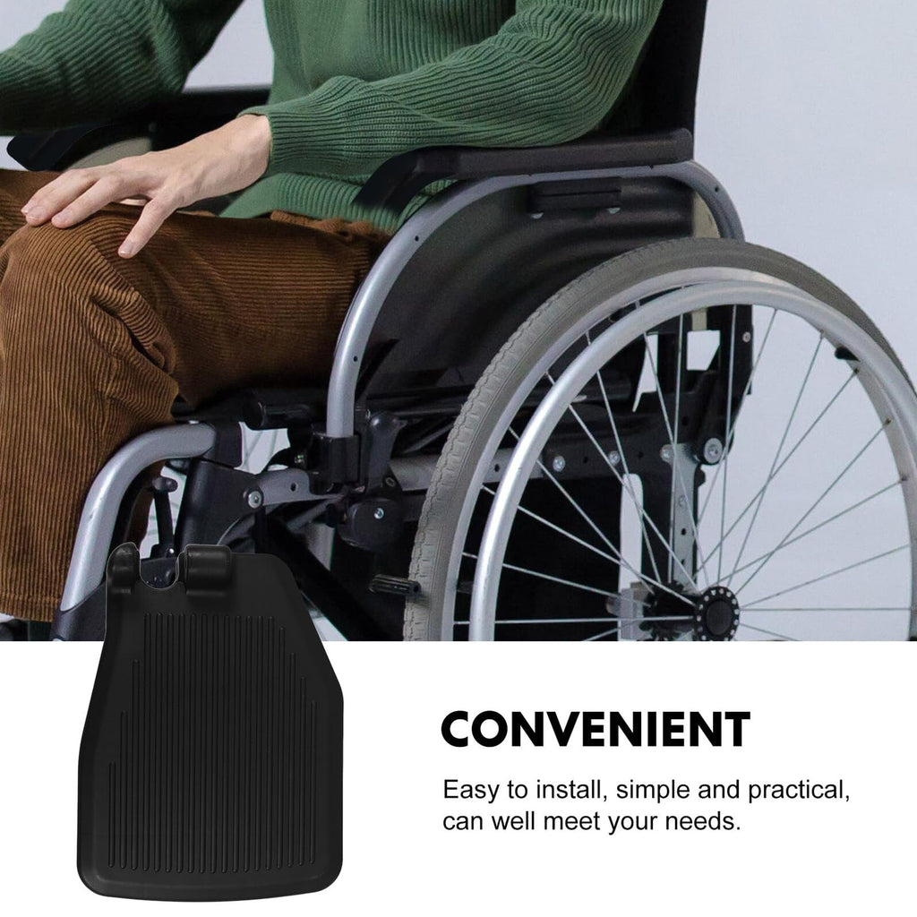 Black Plastic Wheelchair Footplates Replacement Pair M2087