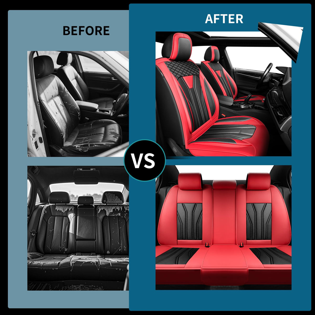 Red & Black Car Seat Covers R423354