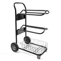 220 Lbs Rolling Saddle Rack Cart with Basket D275