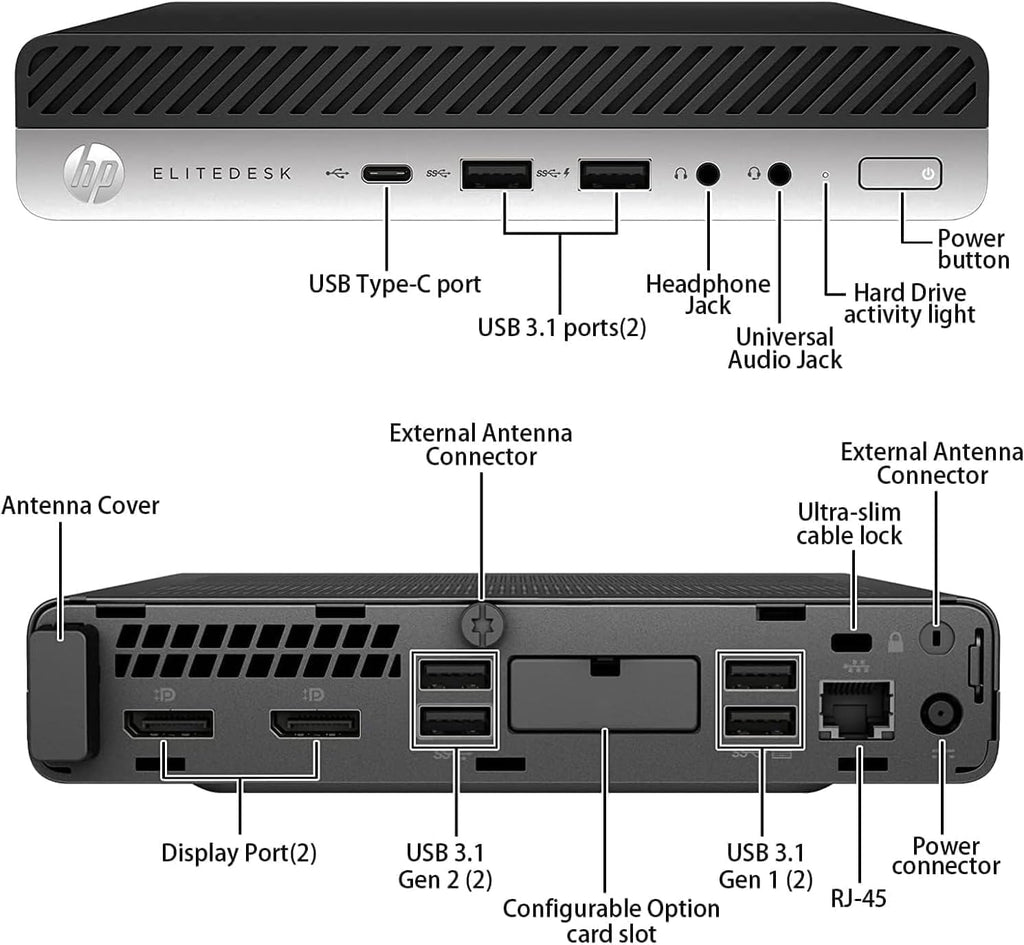 Mini PC Desktop Computer, Intel Core i5-9500T, 8GB DDR4 RAM, 256GB SSD, Windows 11 Pro U696493