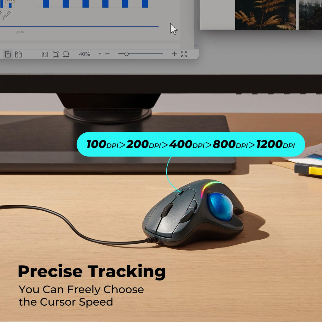 Ergonomic Trackball Mouse M397