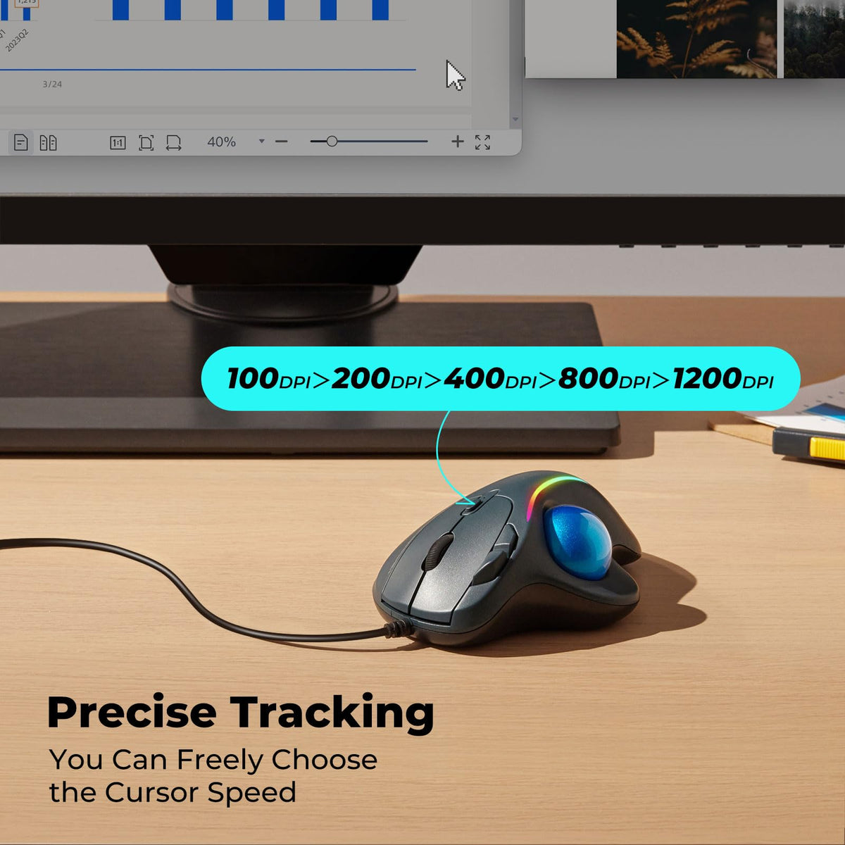 Ergonomic Trackball Mouse M397