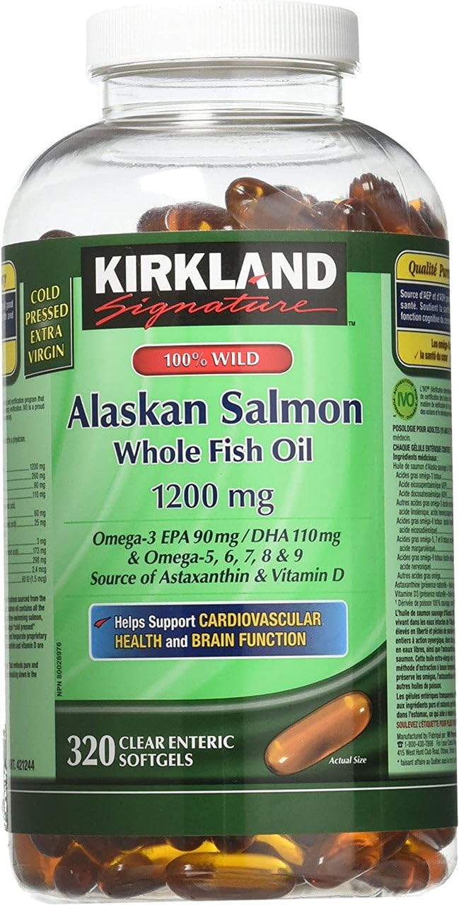 Wild Alaskan Salmon Oil 1200mg 320 Enteric Coated Softgels Q747423