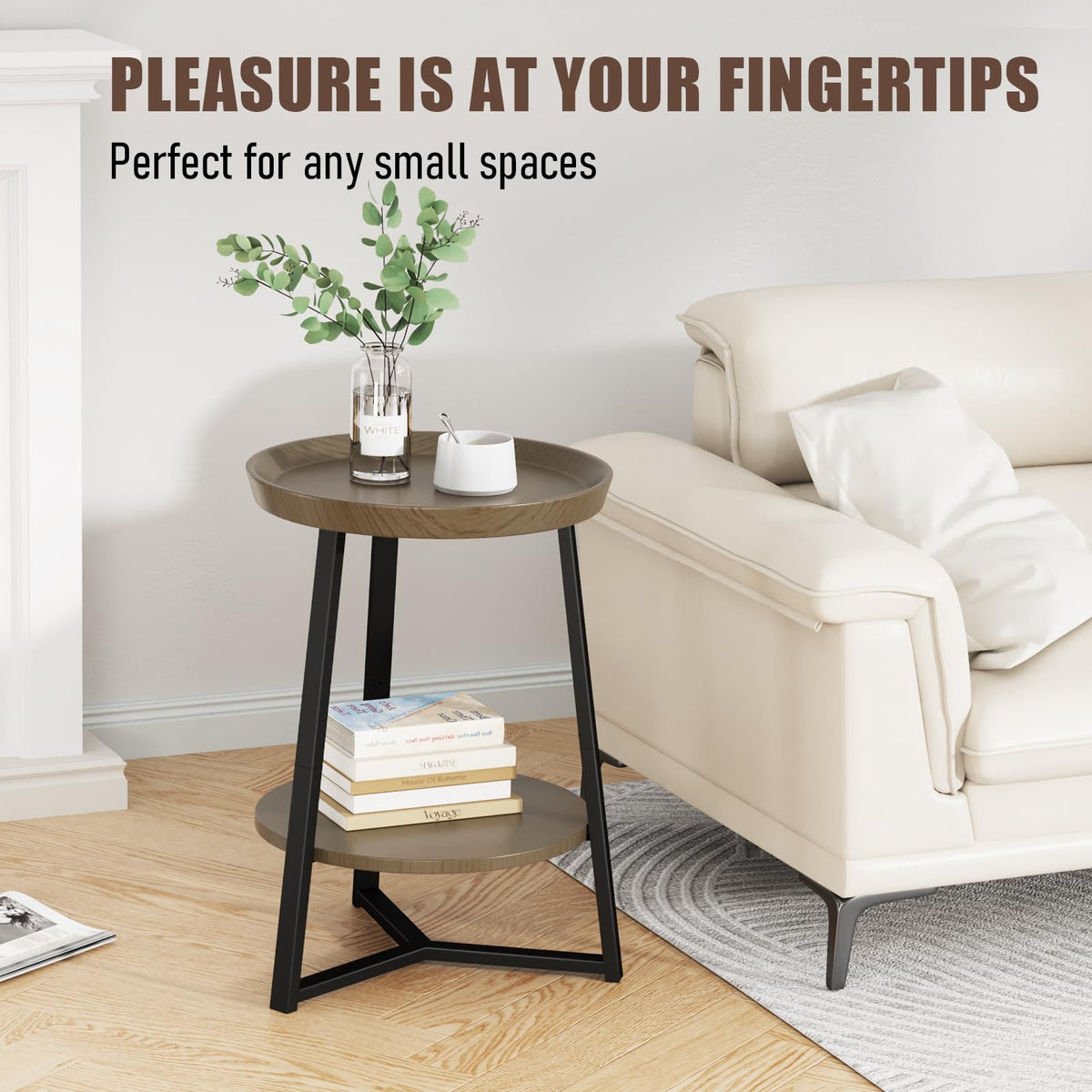 Round 2 Tier End Table with Storage Shelf Q862571