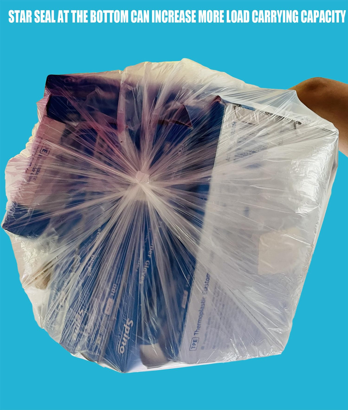 40-45 Gallon Clear Heavy Duty Plastic Trash Bags, 125 Count D563625