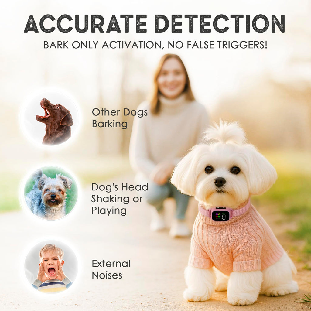 No Shock Rechargeable Bark Collar for Small Dogs 5-15 lbs T183675