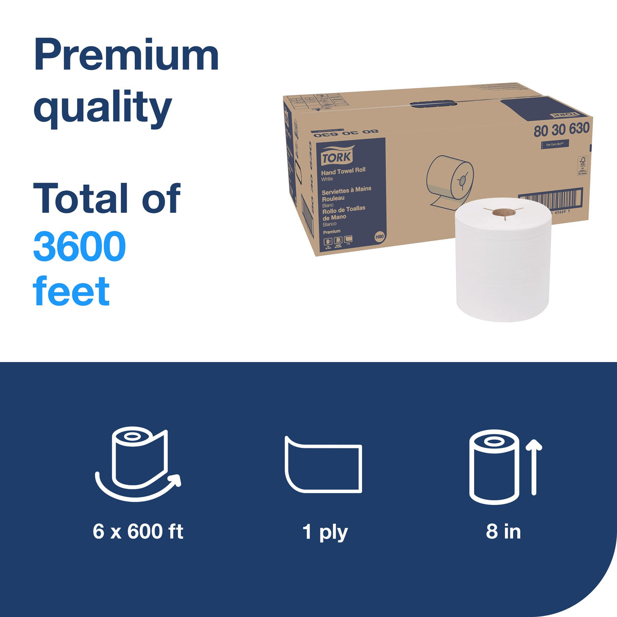 White Roll Hand Towel 6 Rolls T327677