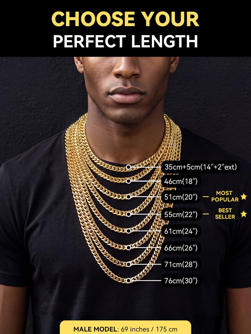 Stainless Steel Cuban Link Chain Necklace N141
