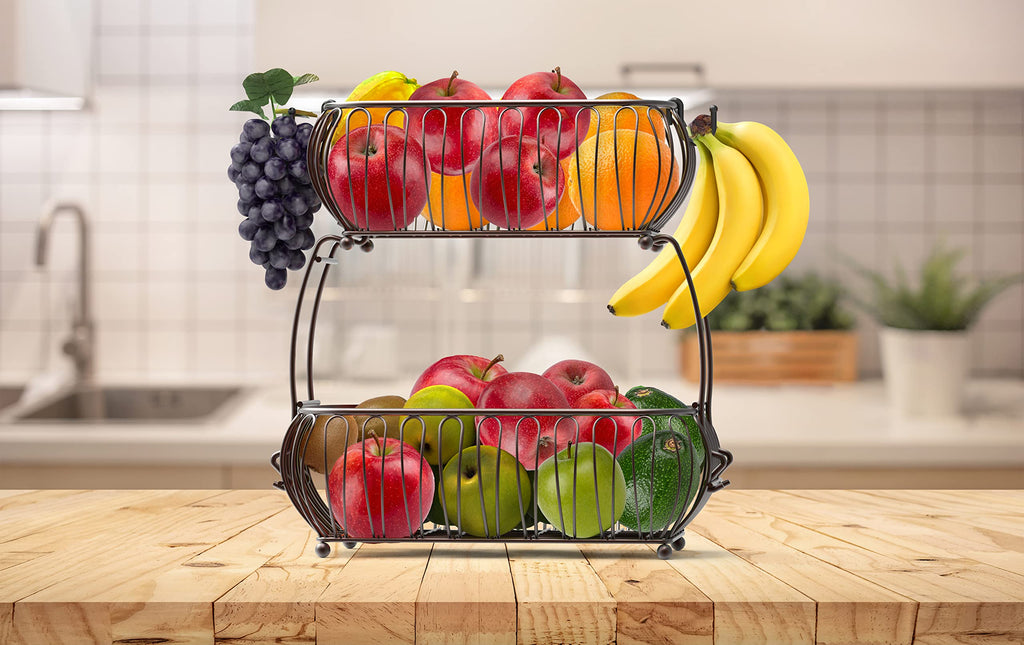 2-Tier Countertop Fruit Basket Holder B9636