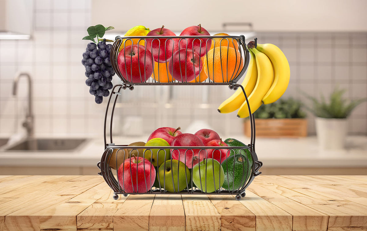 2-Tier Countertop Fruit Basket Holder B9636