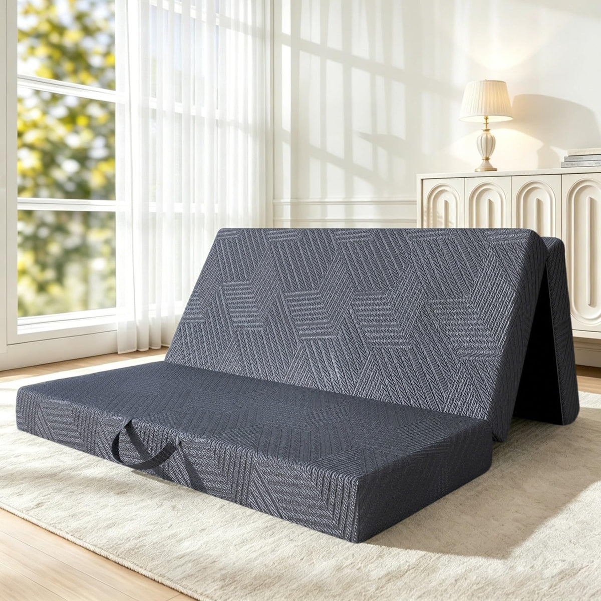 6 Inch Queen Tri-fold Memory Foam Mattress with Storage Bag B211196