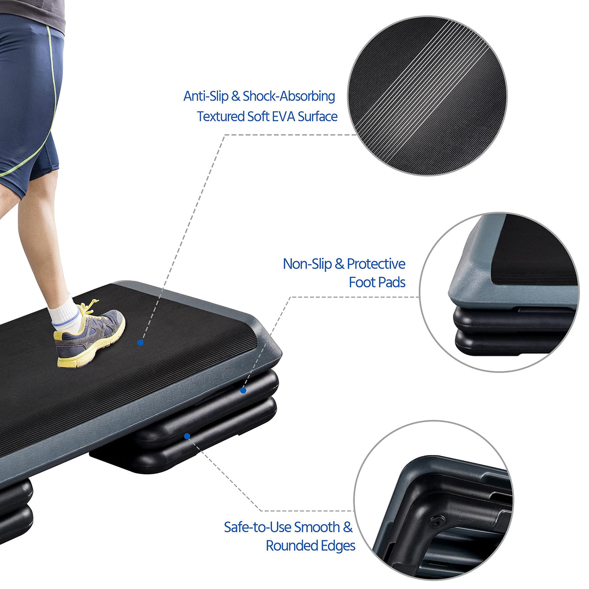 43in 3-Level Adjustable Aerobic Step Platform O4954