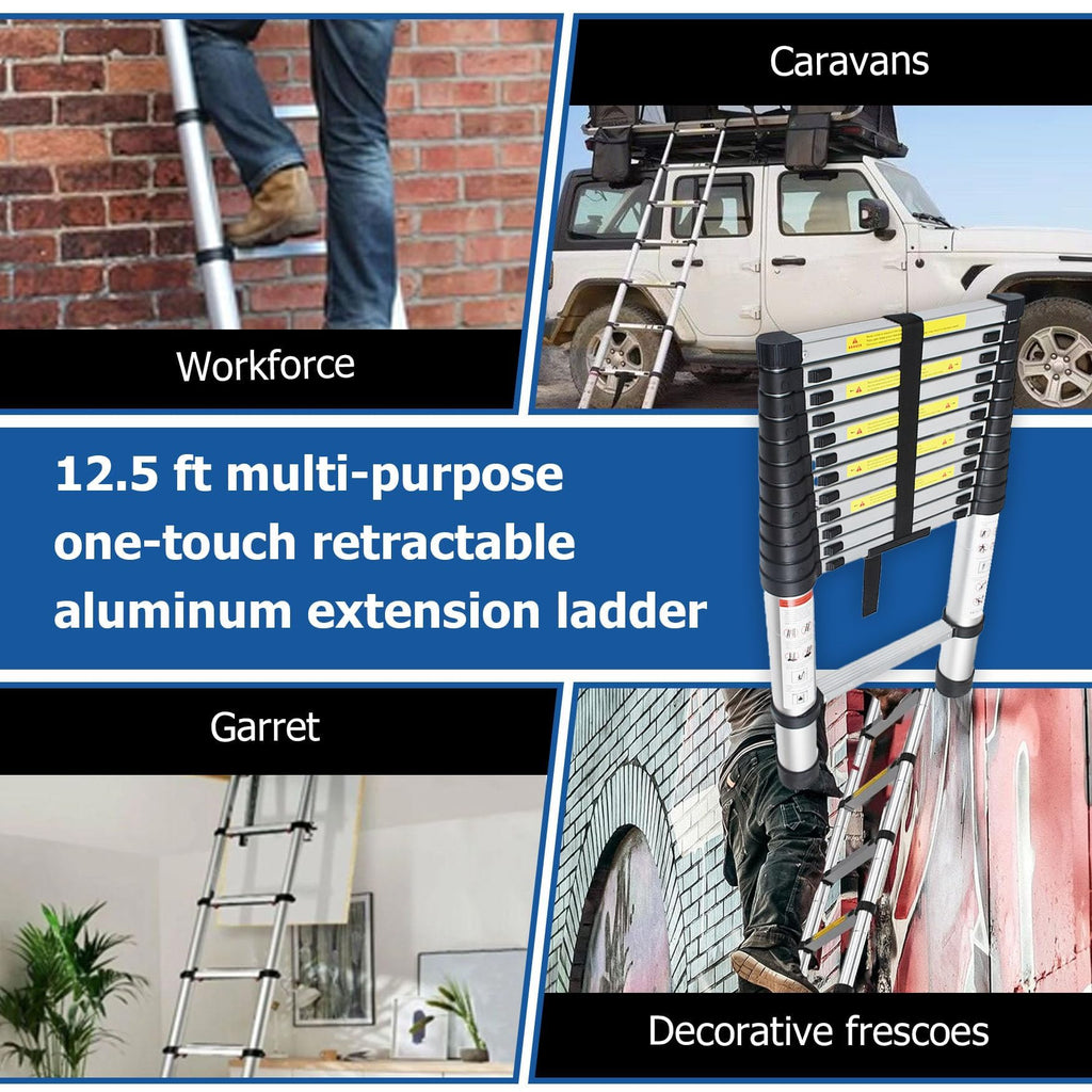 12.5 FT Aluminum Telescoping Ladder U8721