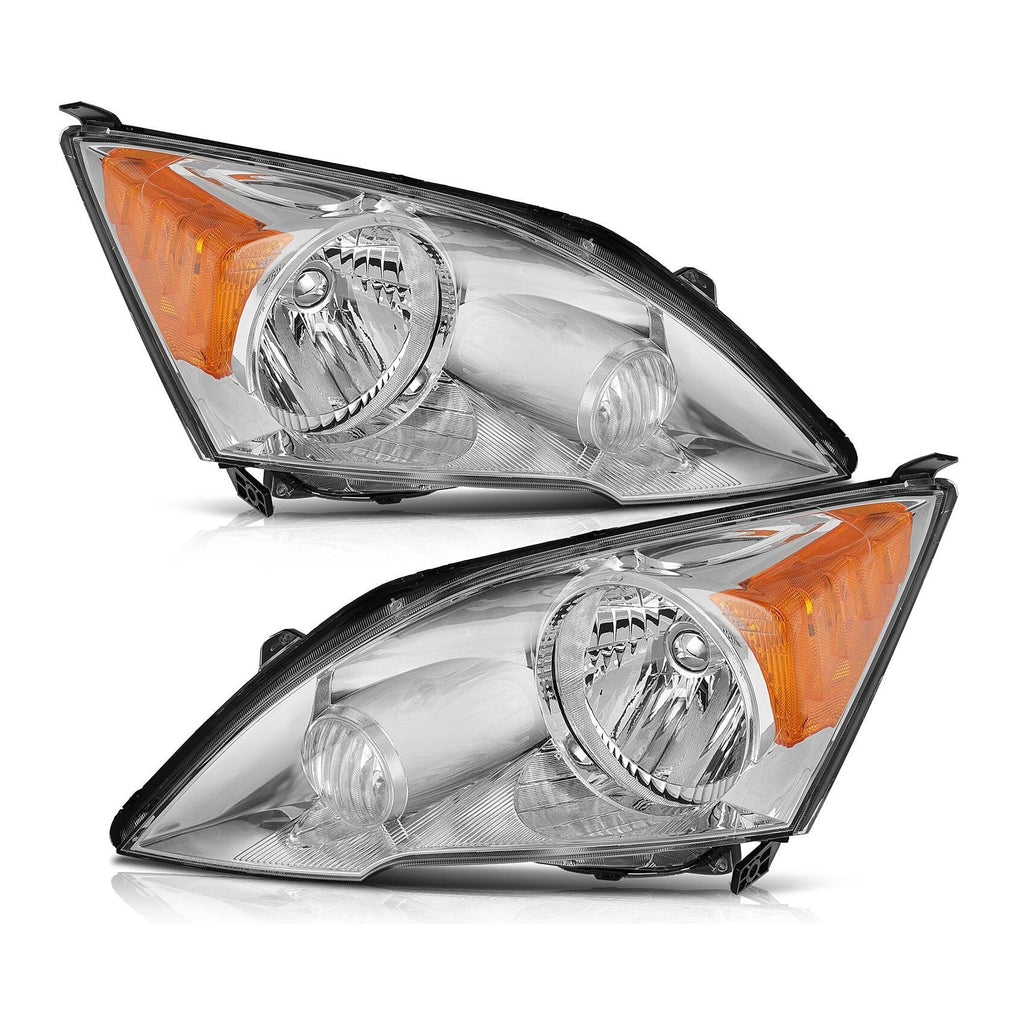 Headlight Left Right Lens Chrome Housing C873