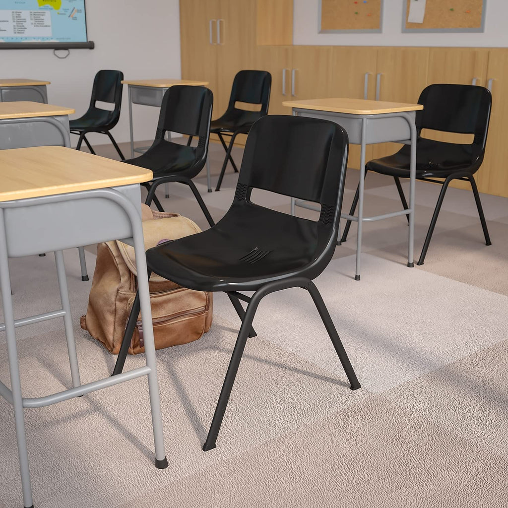 Black Ergonomic Stack Chair 5-Pack T88873