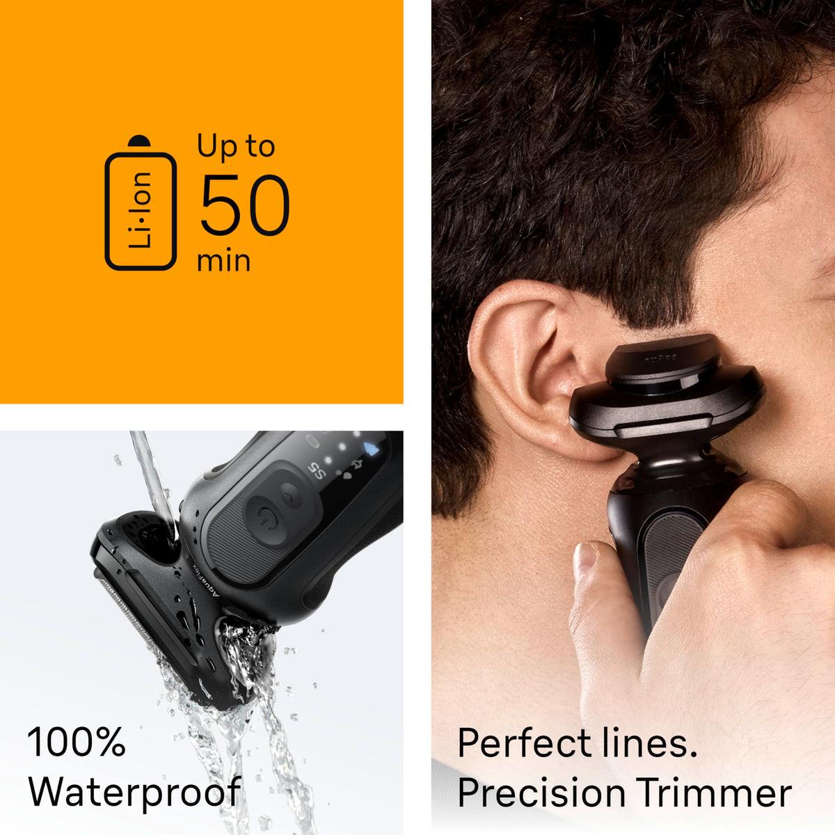 Black Wet & Dry Electric Shaver with Trimmer Q511