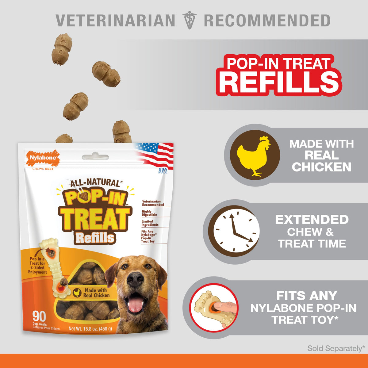 Chicken Dog Treat Refills, 90 Count D41669