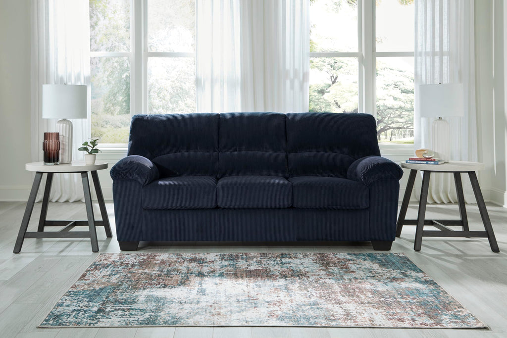Navy Corduroy Sofa M672