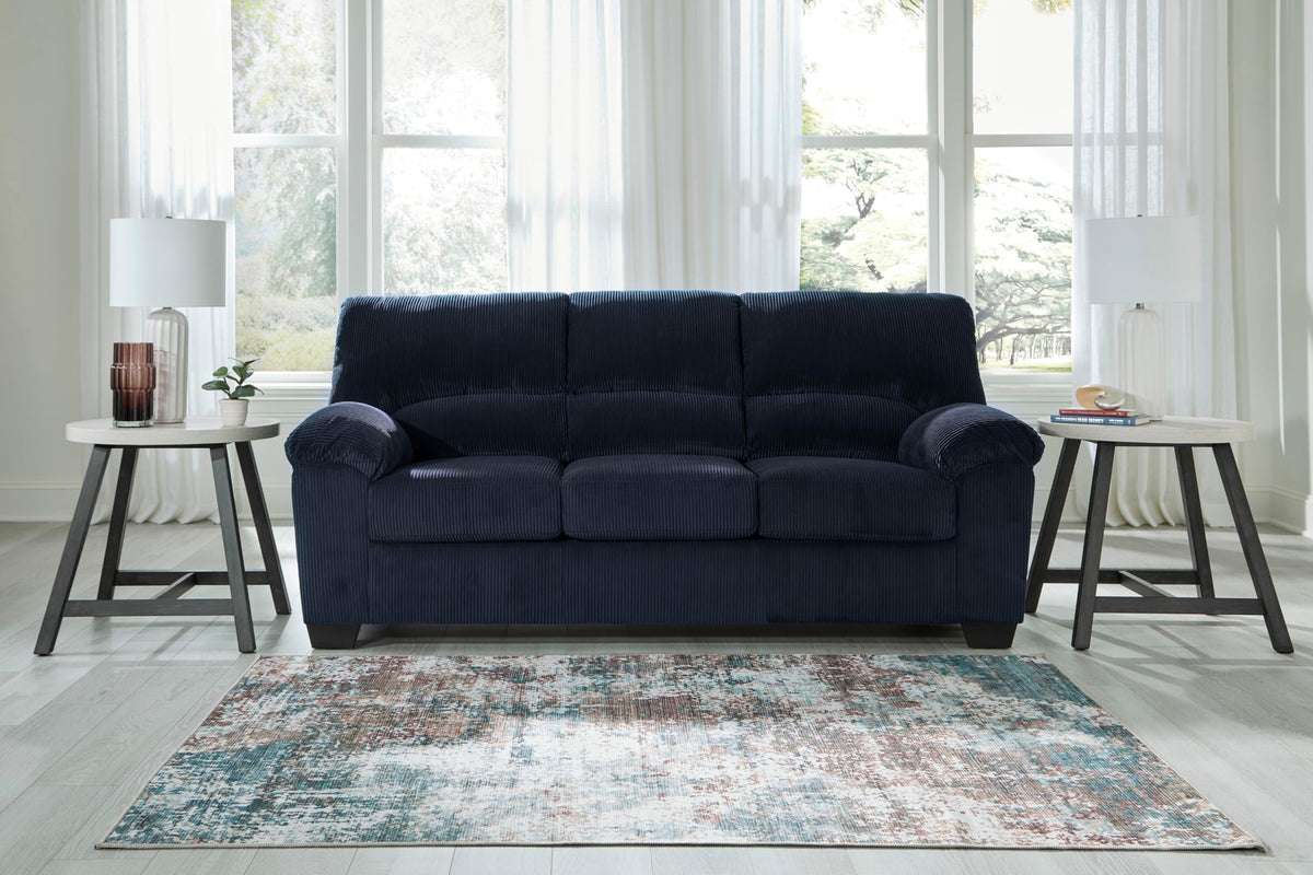 Navy Corduroy Sofa M672