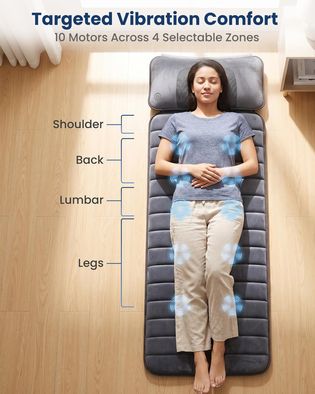 Full Body Massage Mat with Detachable Shiatsu Neck Pillow C584