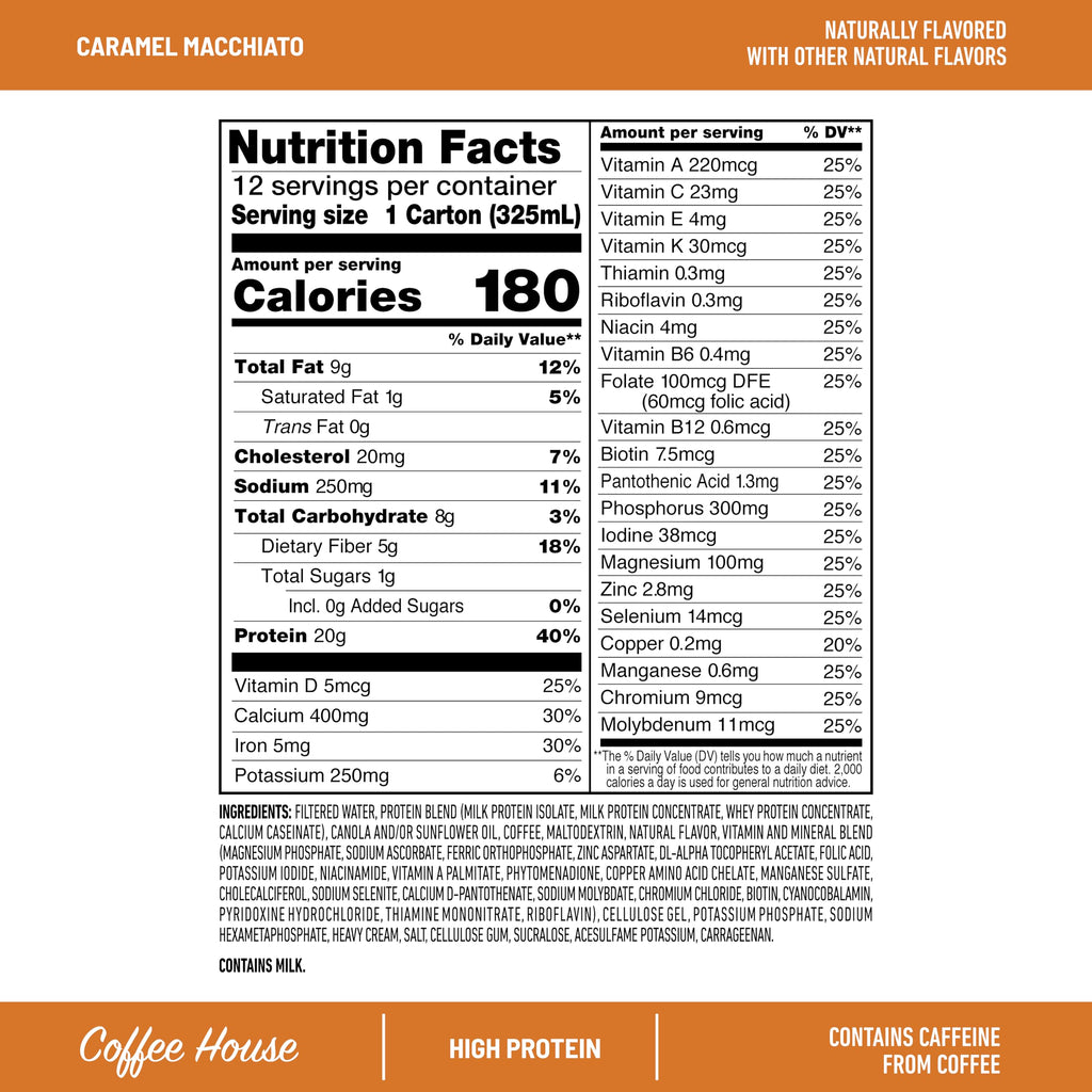 Caramel Macchiato 20g Protein Meal Replacement Shake 12 Count M897268