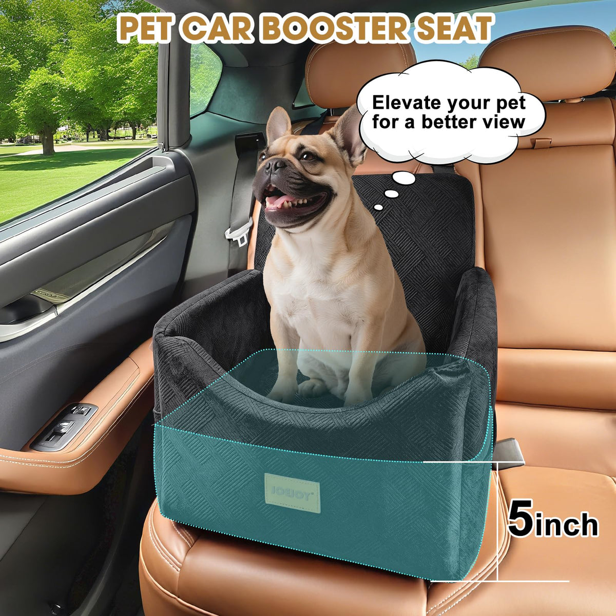 Dog Car Seat with Detachable Washable Cover and Cushion D521