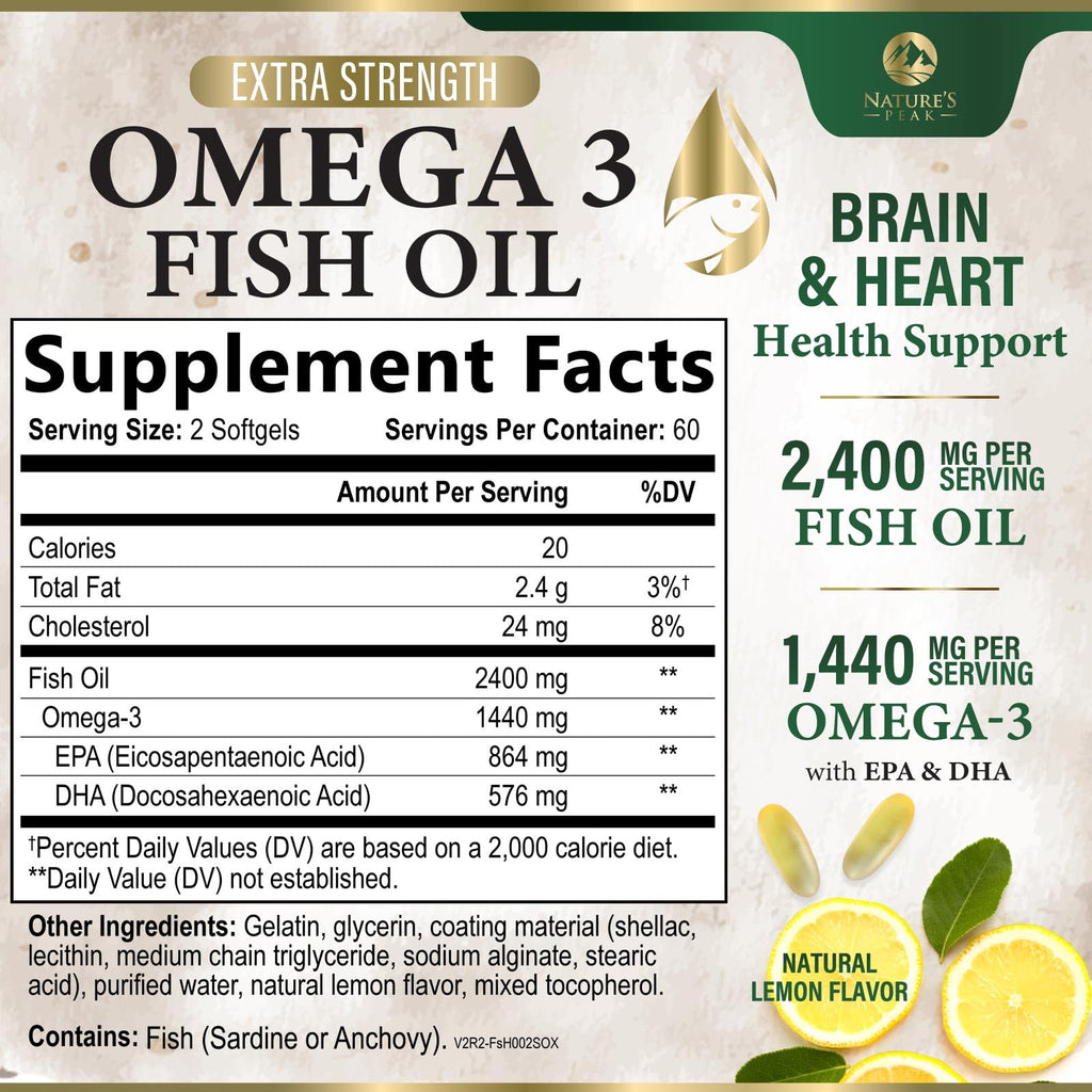 2400mg Omega 3 Fish Oil Softgels S826765