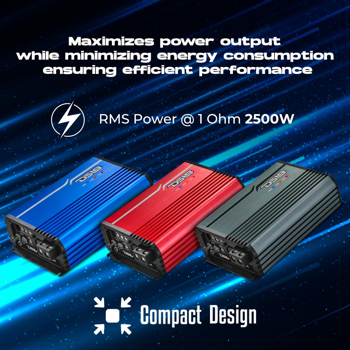 Compact Full-Range Class D 1-Channel Amplifier 2,500 Watts RMS S2665