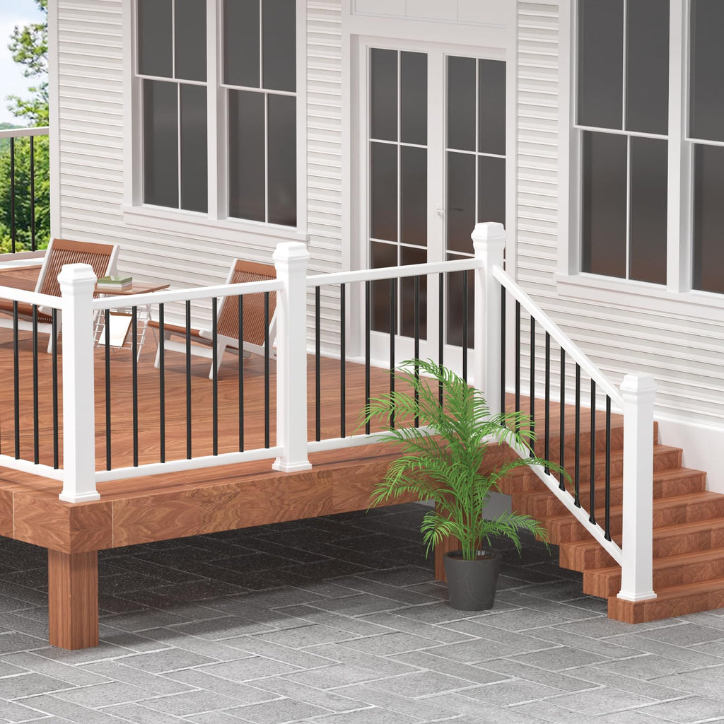 100 Pack 26" Square Black Aluminum Deck Balusters L953673
