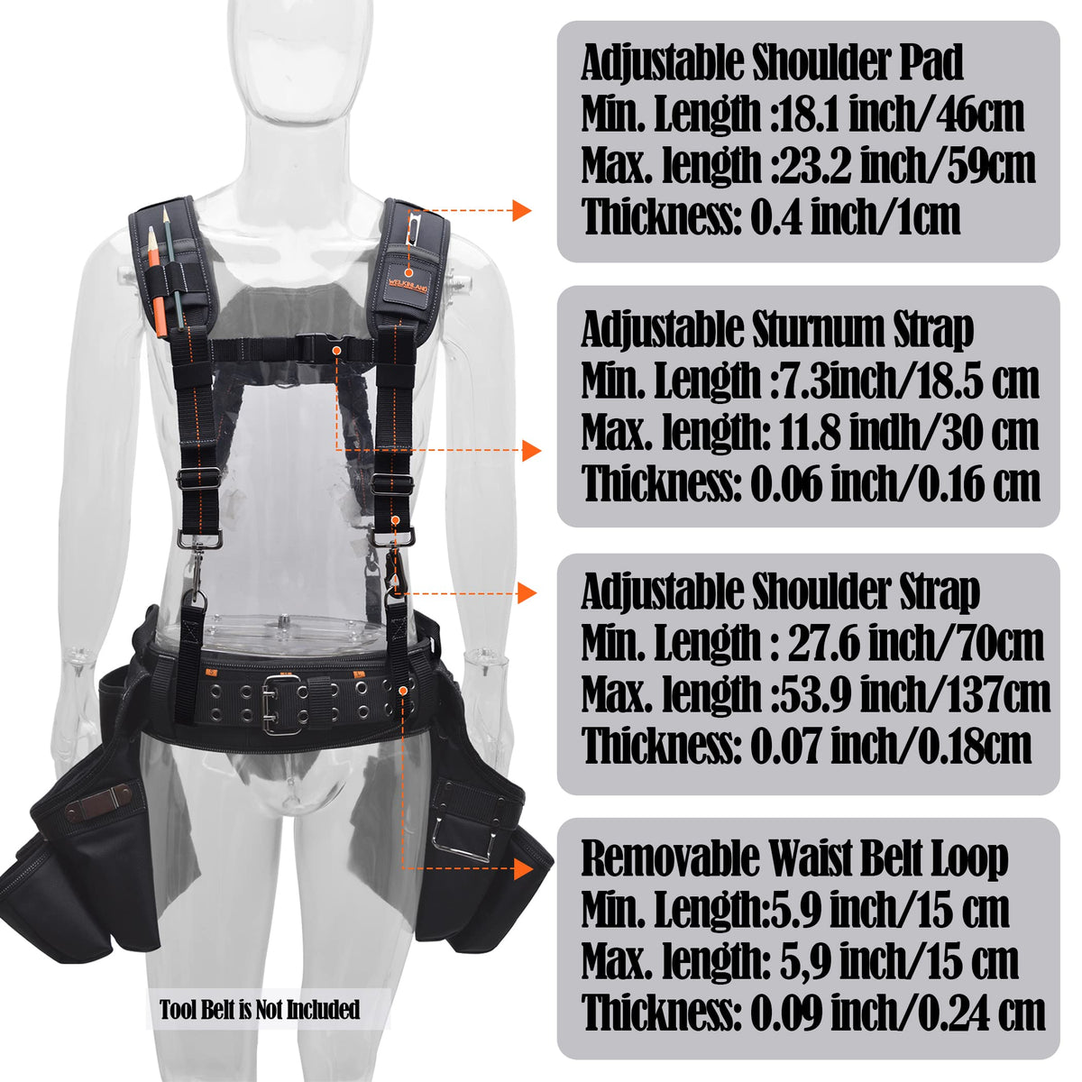 Padded Tool Belt Suspenders M2841