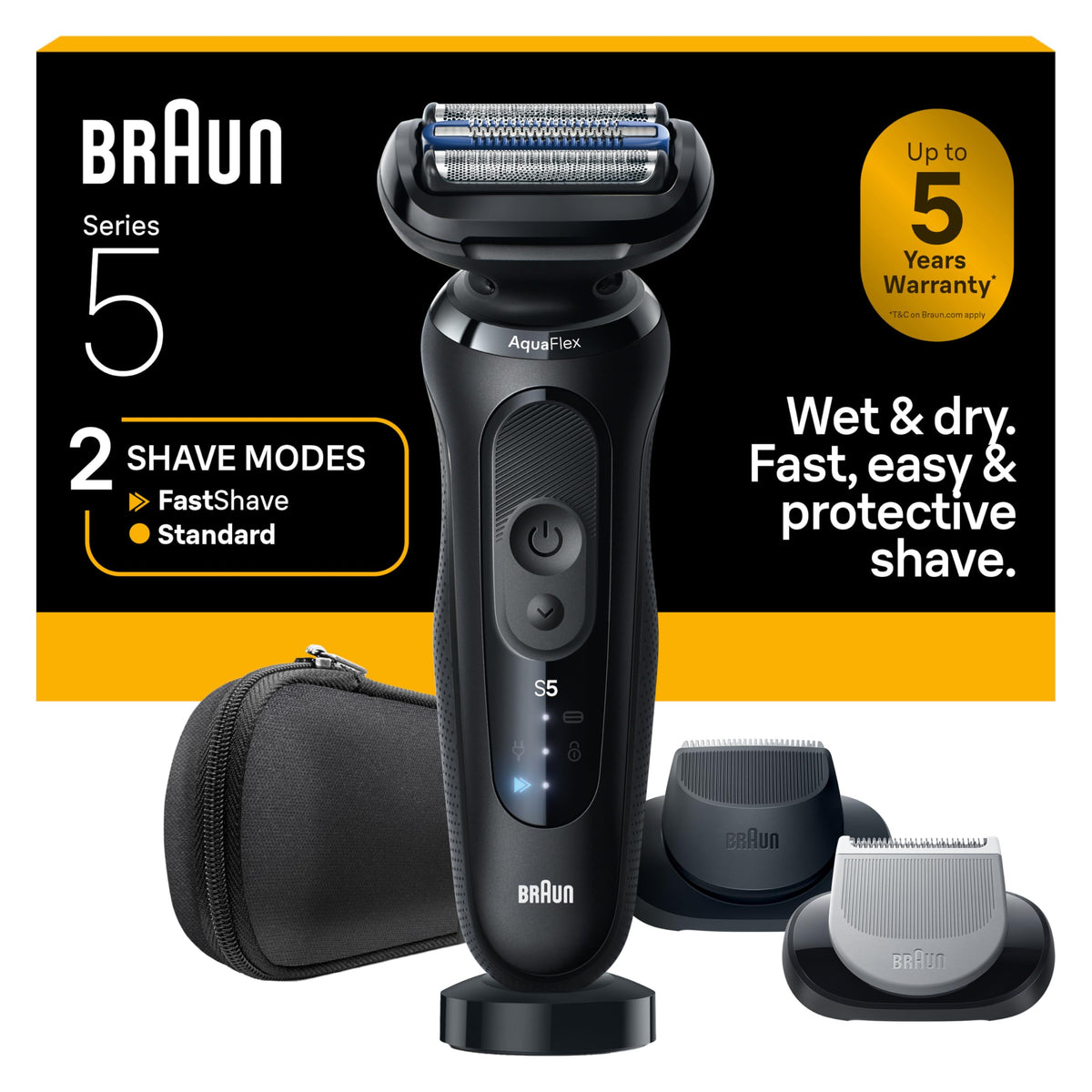 Black Wet & Dry Electric Shaver with Trimmer Q511