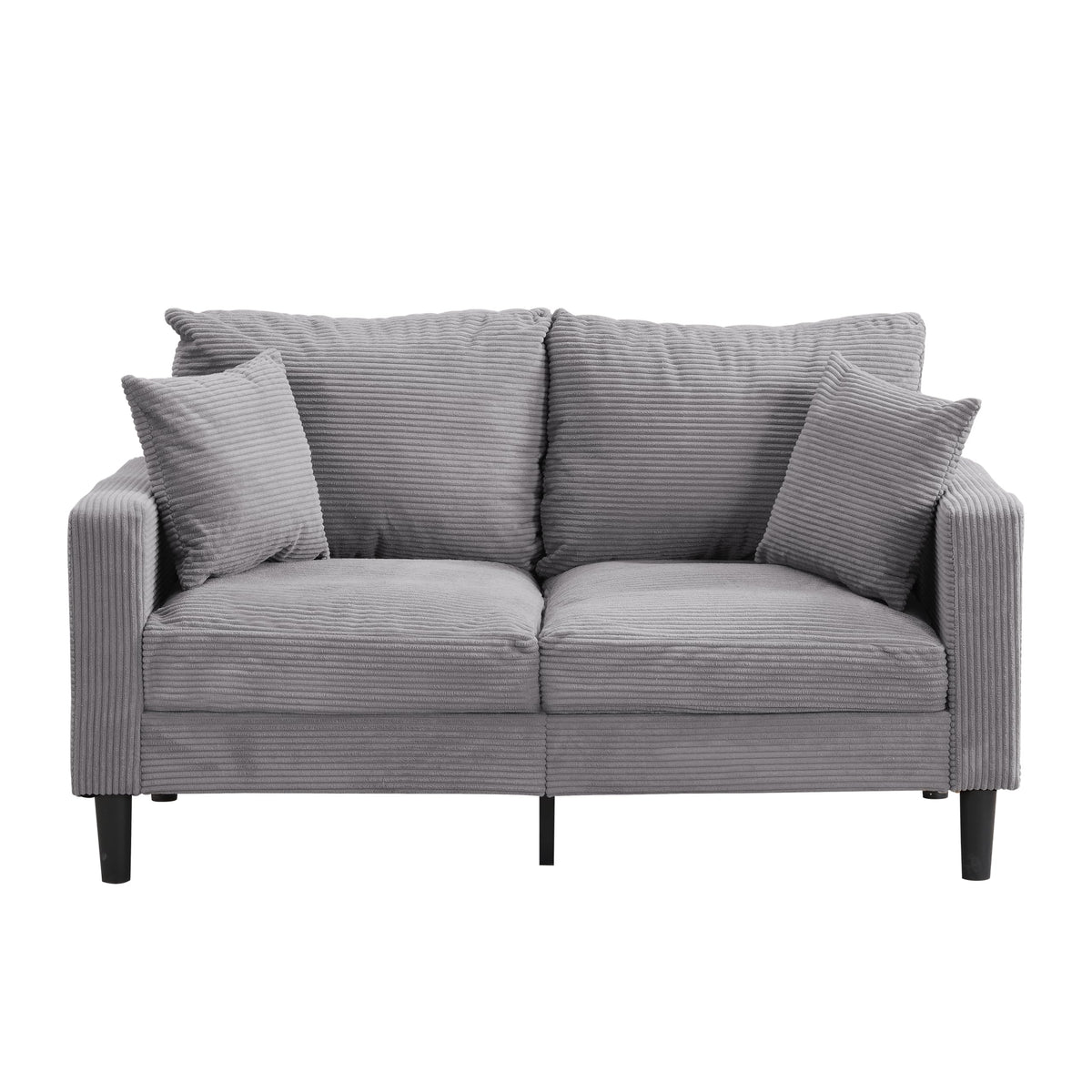 Oversized Corduroy Sofa with 2 Throw Pillows D814