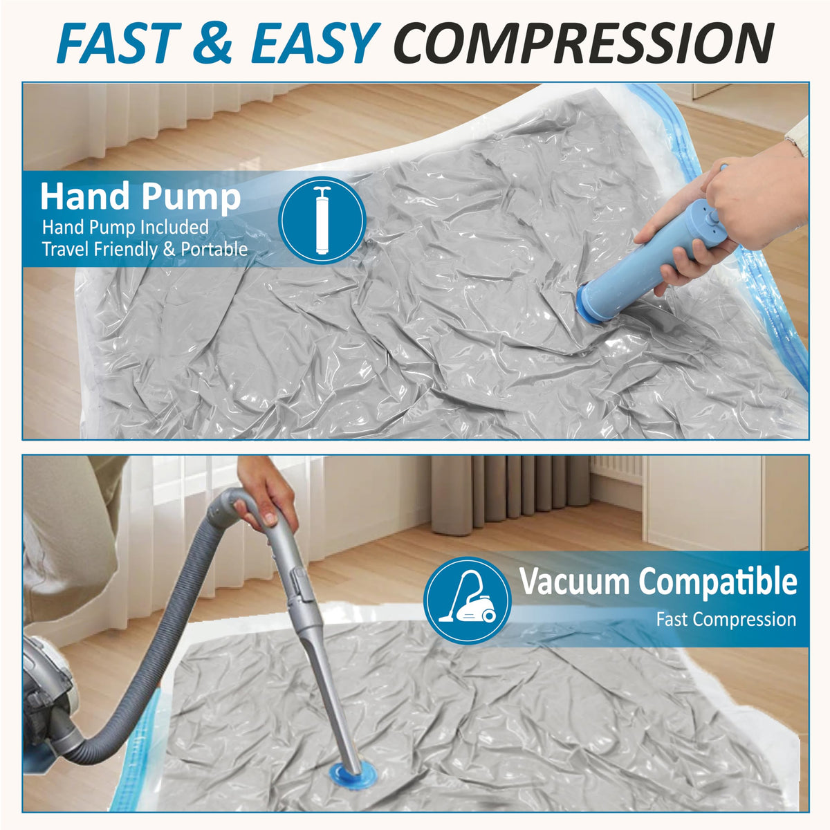 Vacuum Storage Bags with Hand Pump, 20 Combo B156