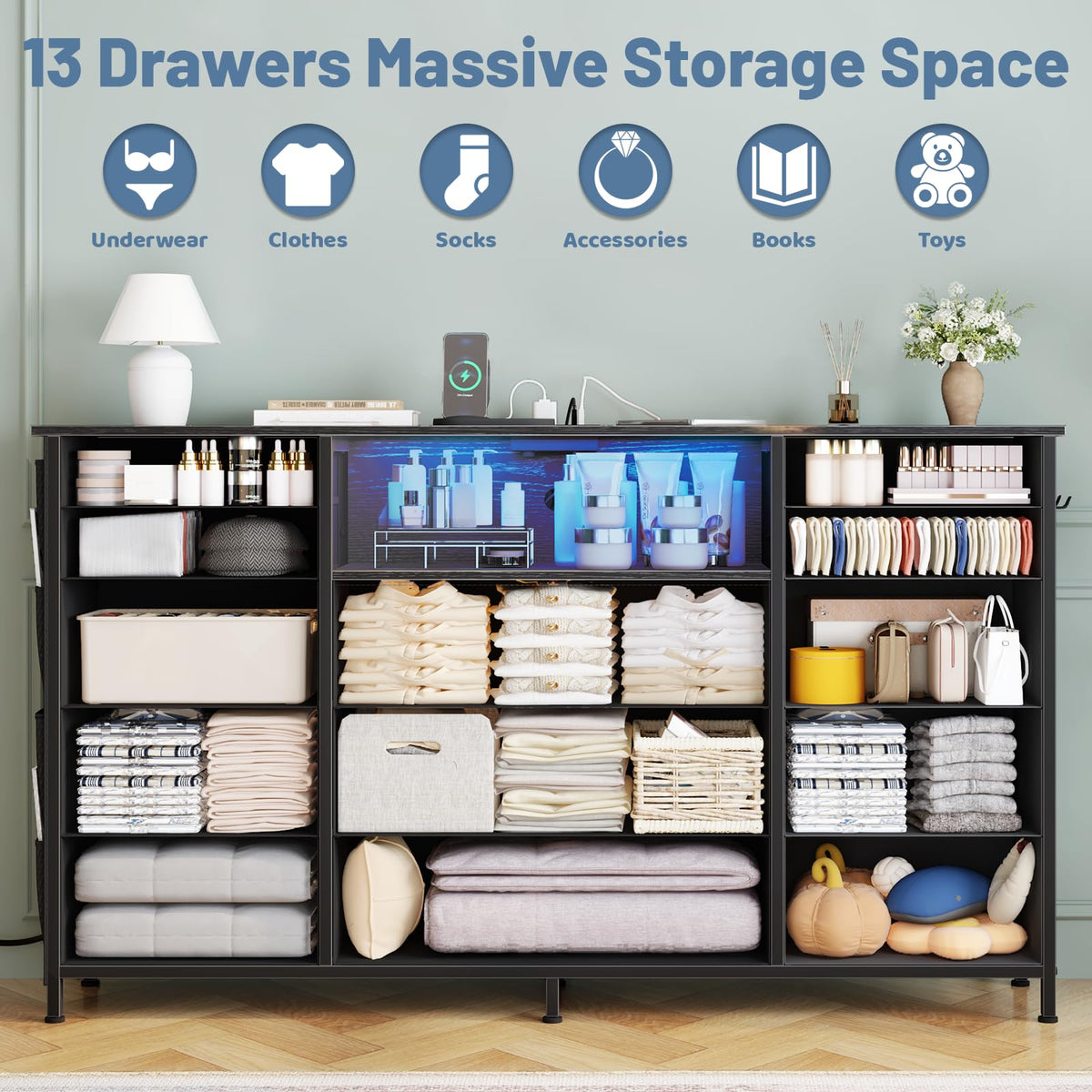 13 Drawer Fabric Dresser Y564189
