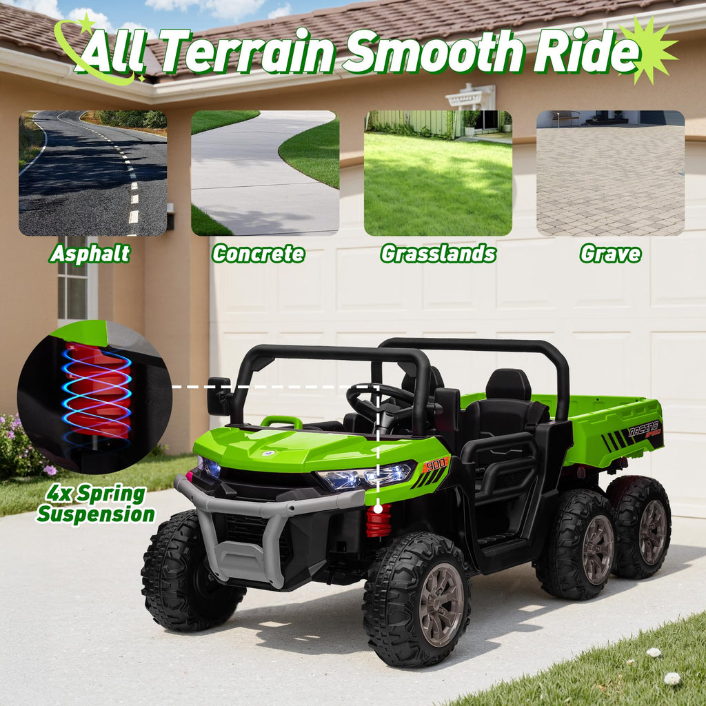 24V 2 Seater 4WD 6-Wheels Battery Powered Ride On Dump Truck D906326