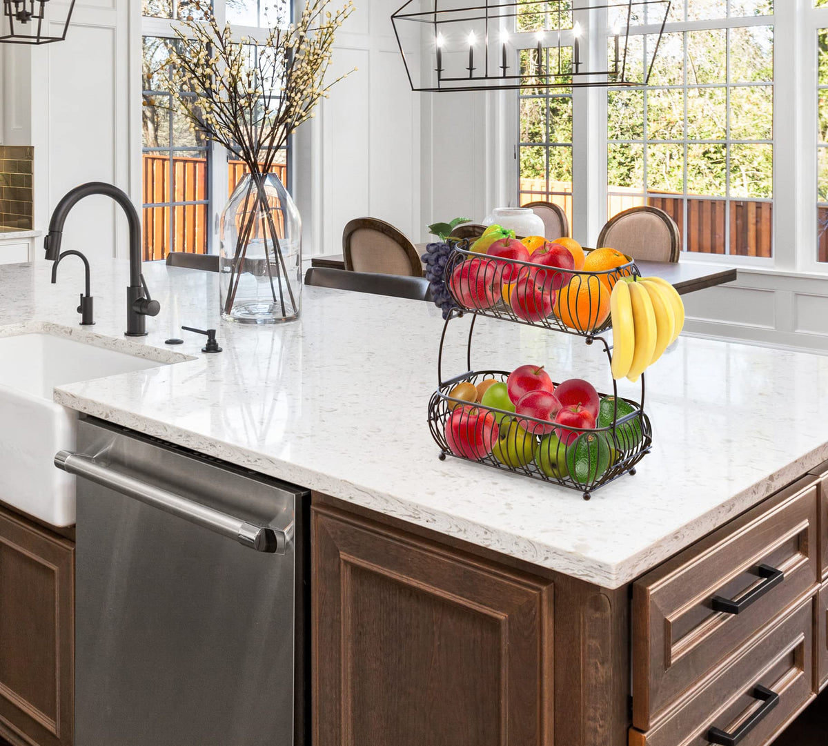 2-Tier Countertop Fruit Basket Holder B9636