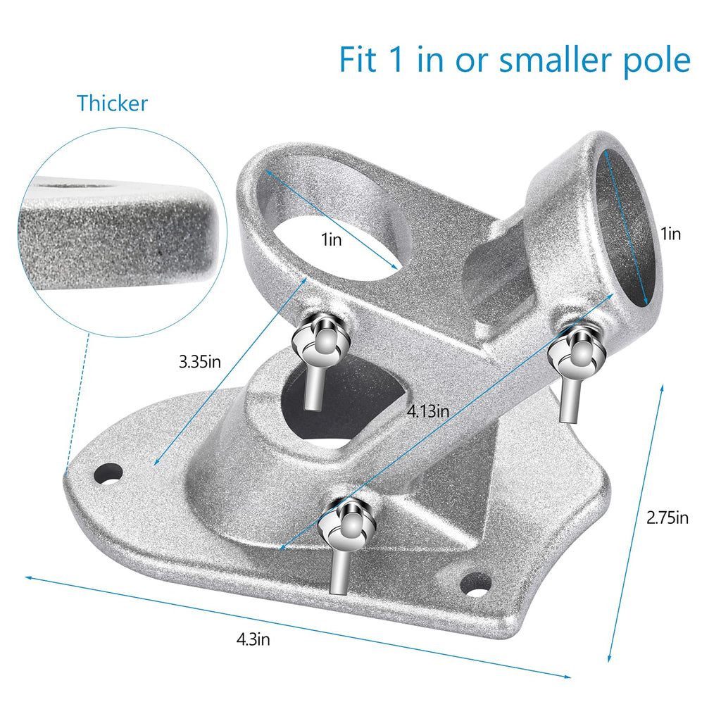 Heavy Duty Aluminum Flag Pole Holder 1" Inner Diameter Z2057