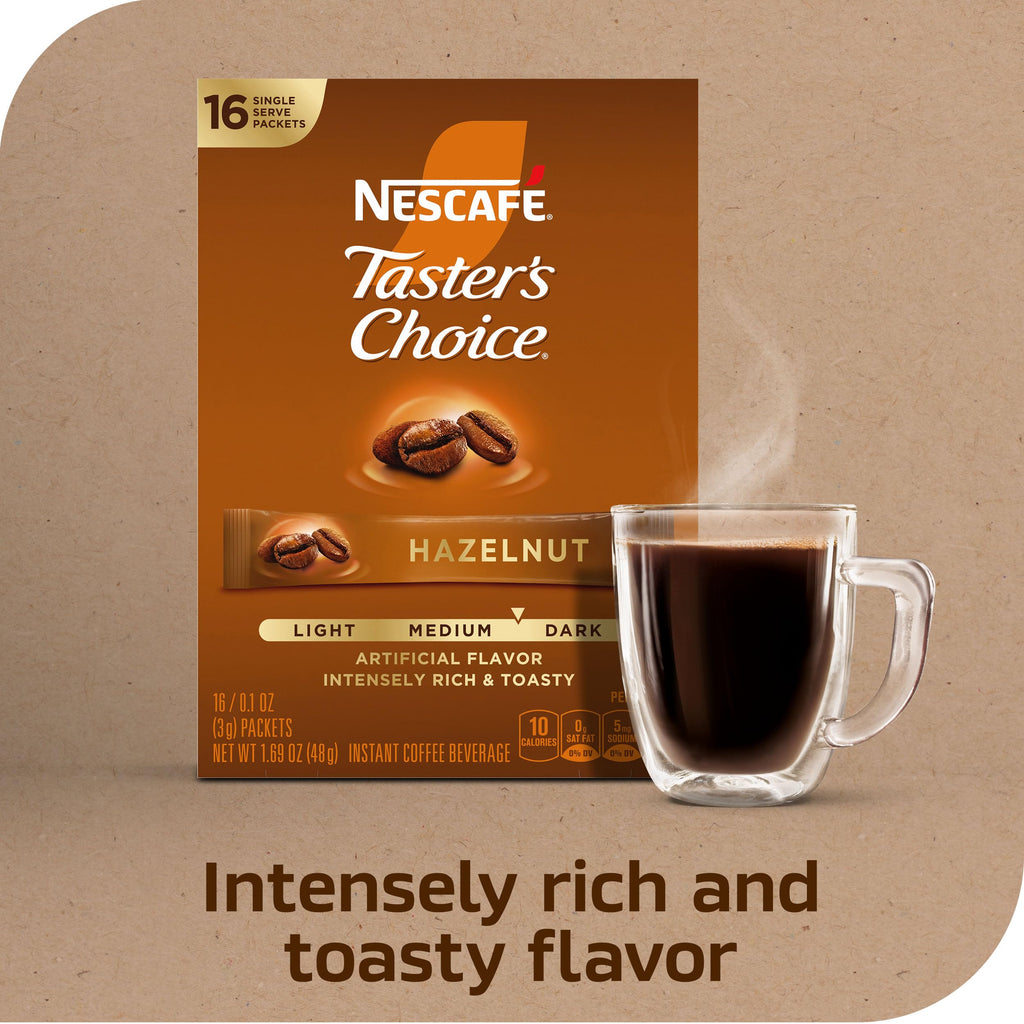 Hazelnut Flavored Coffee 8 Boxes 128 Packets Q82119