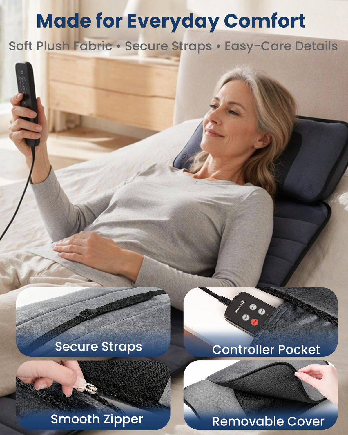 Full Body Massage Mat with Detachable Shiatsu Neck Pillow C584
