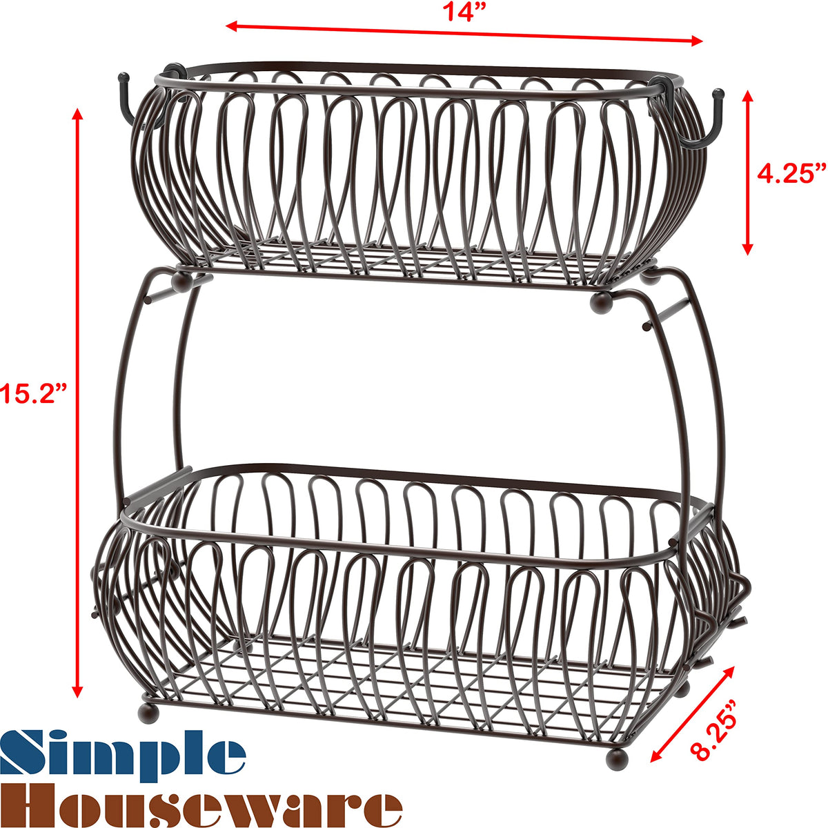 2-Tier Countertop Fruit Basket Holder B9636