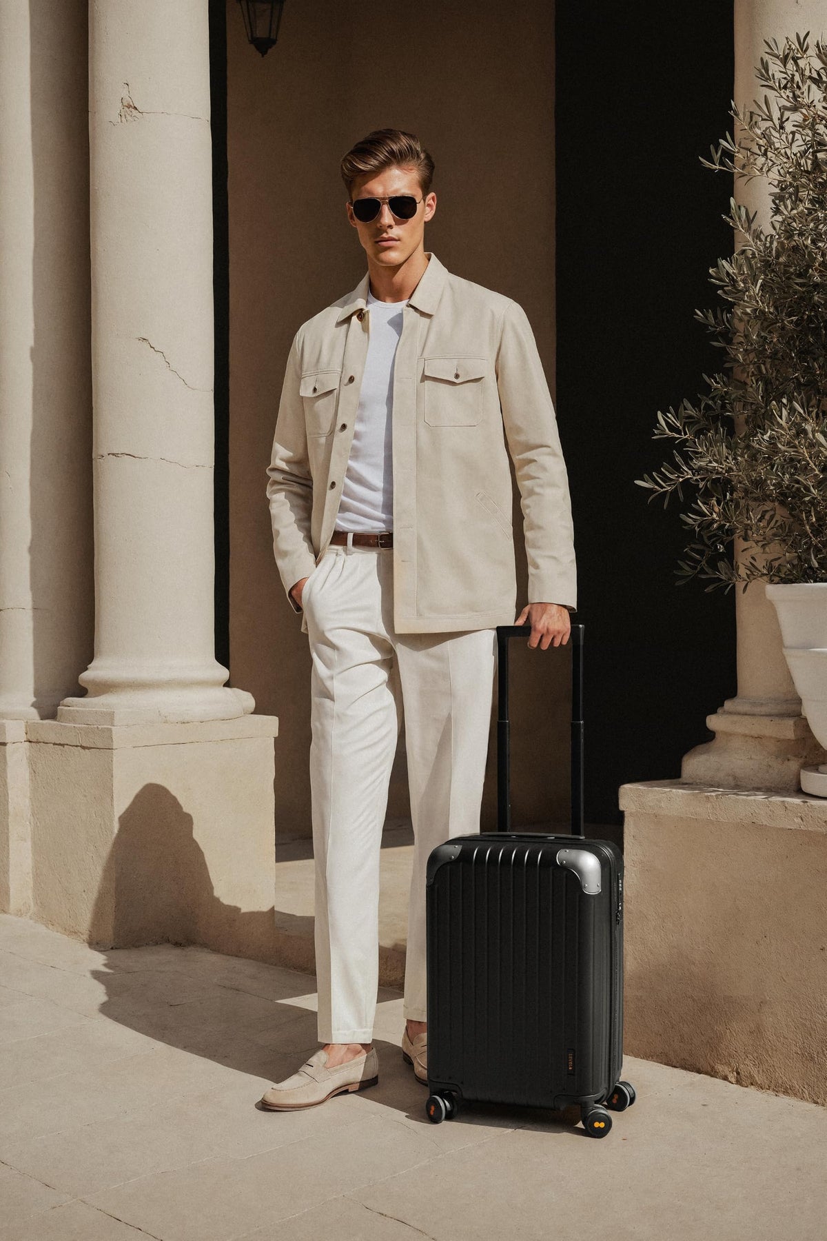 Expandable Hardside Carry on Luggage Black Q805690