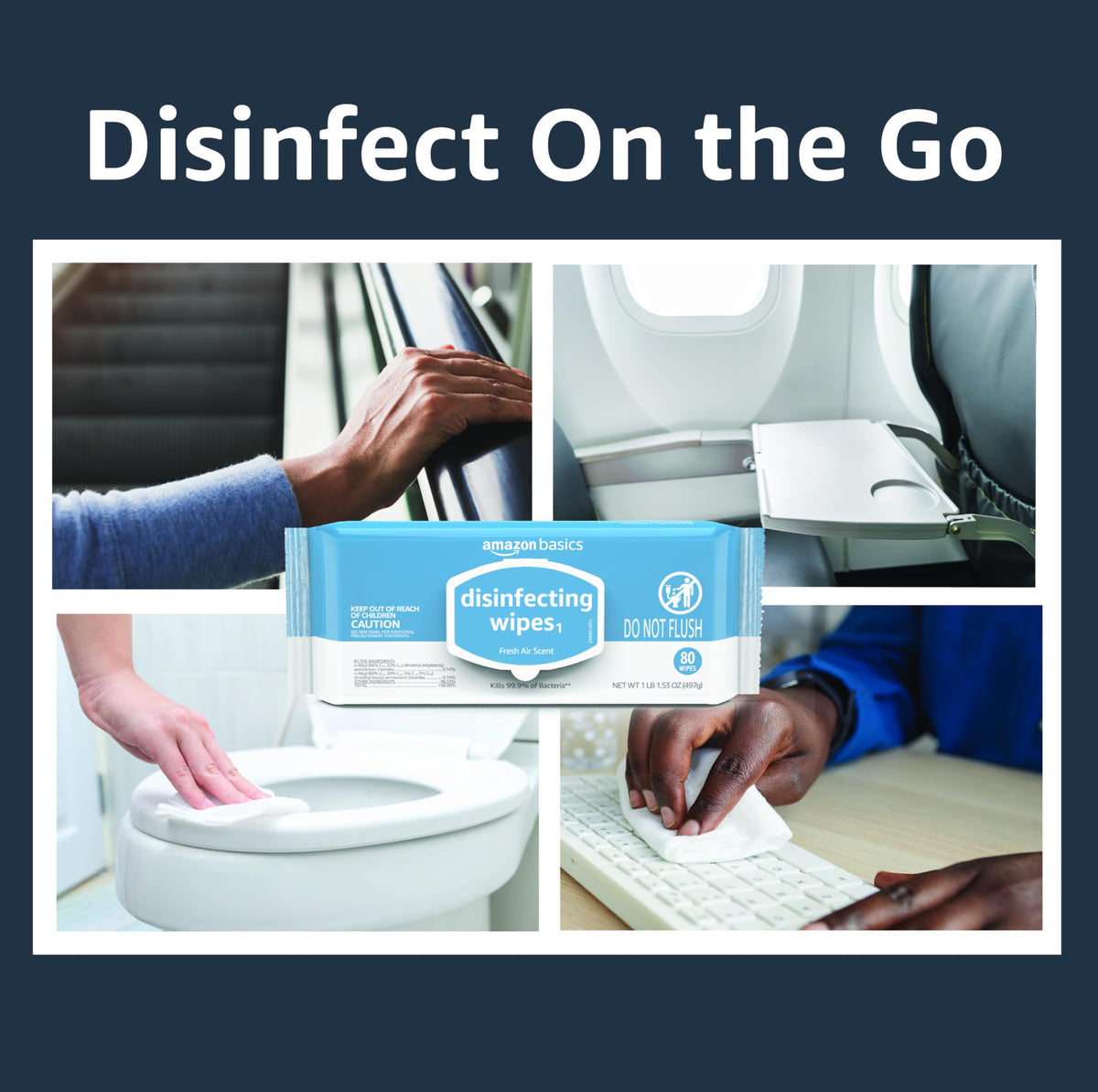 Lemon & Fresh Air Scent Multi-Surface Disinfecting Wipes 320 Count J9670
