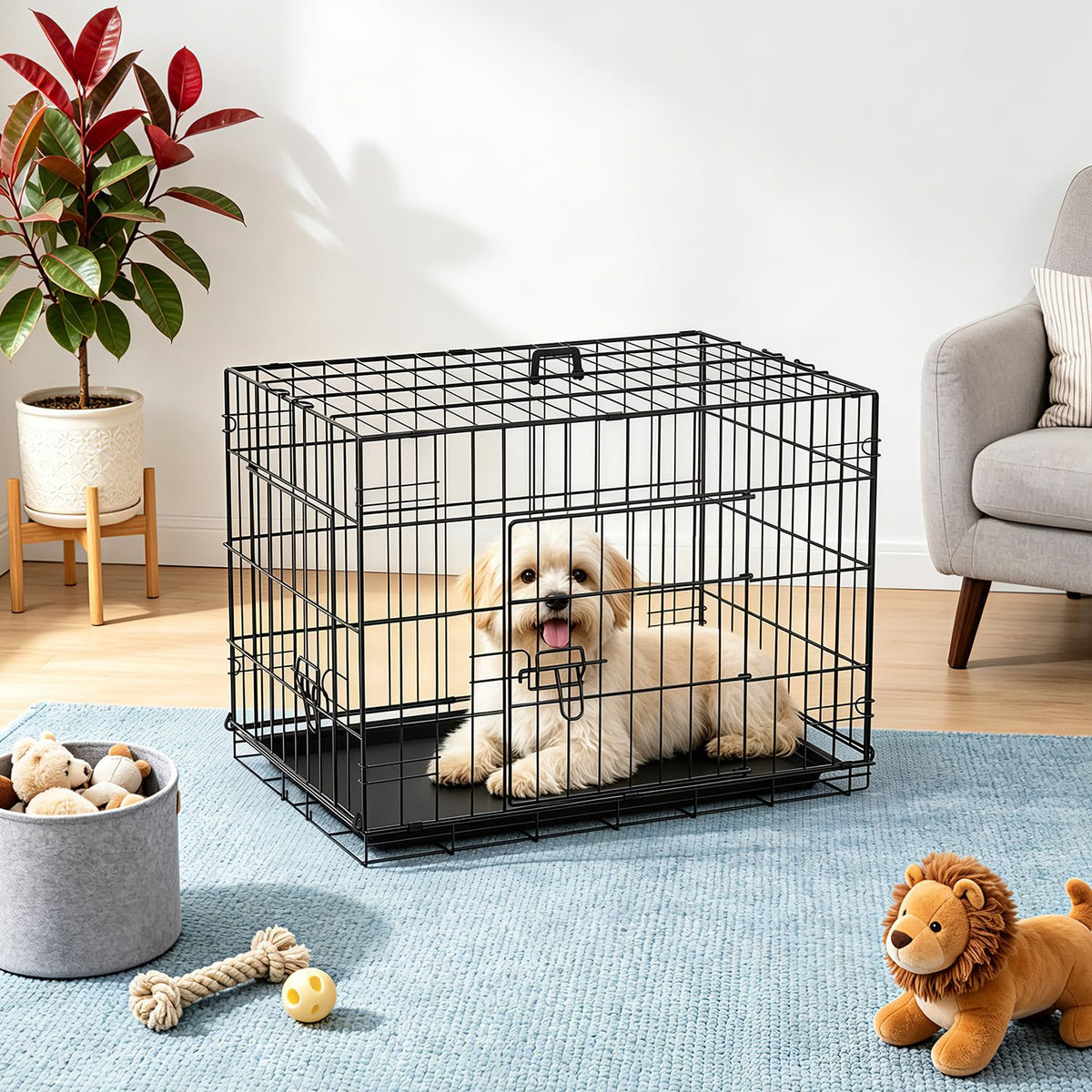 24" Foldable Metal Dog Crate S41225